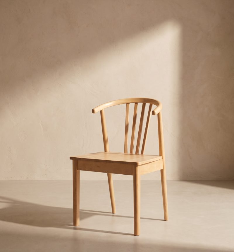 Chaise Elio, bois naturel – vue produit