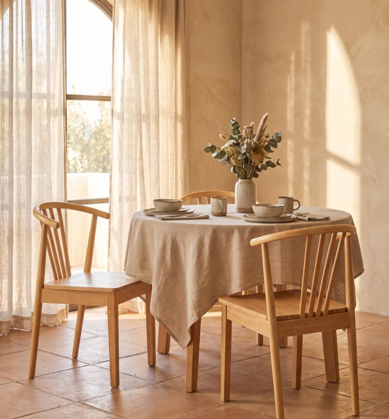 Chaise Elio, bois naturel – en situation