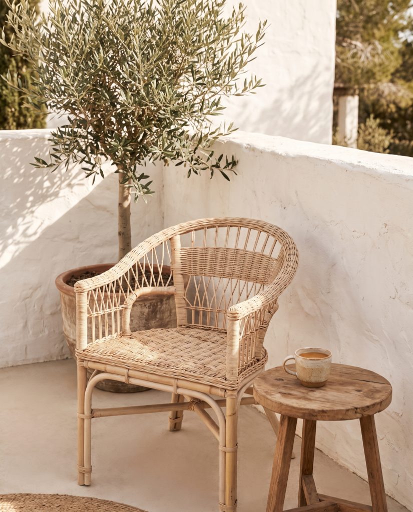 Chaise Palma, rotin naturel – en situation