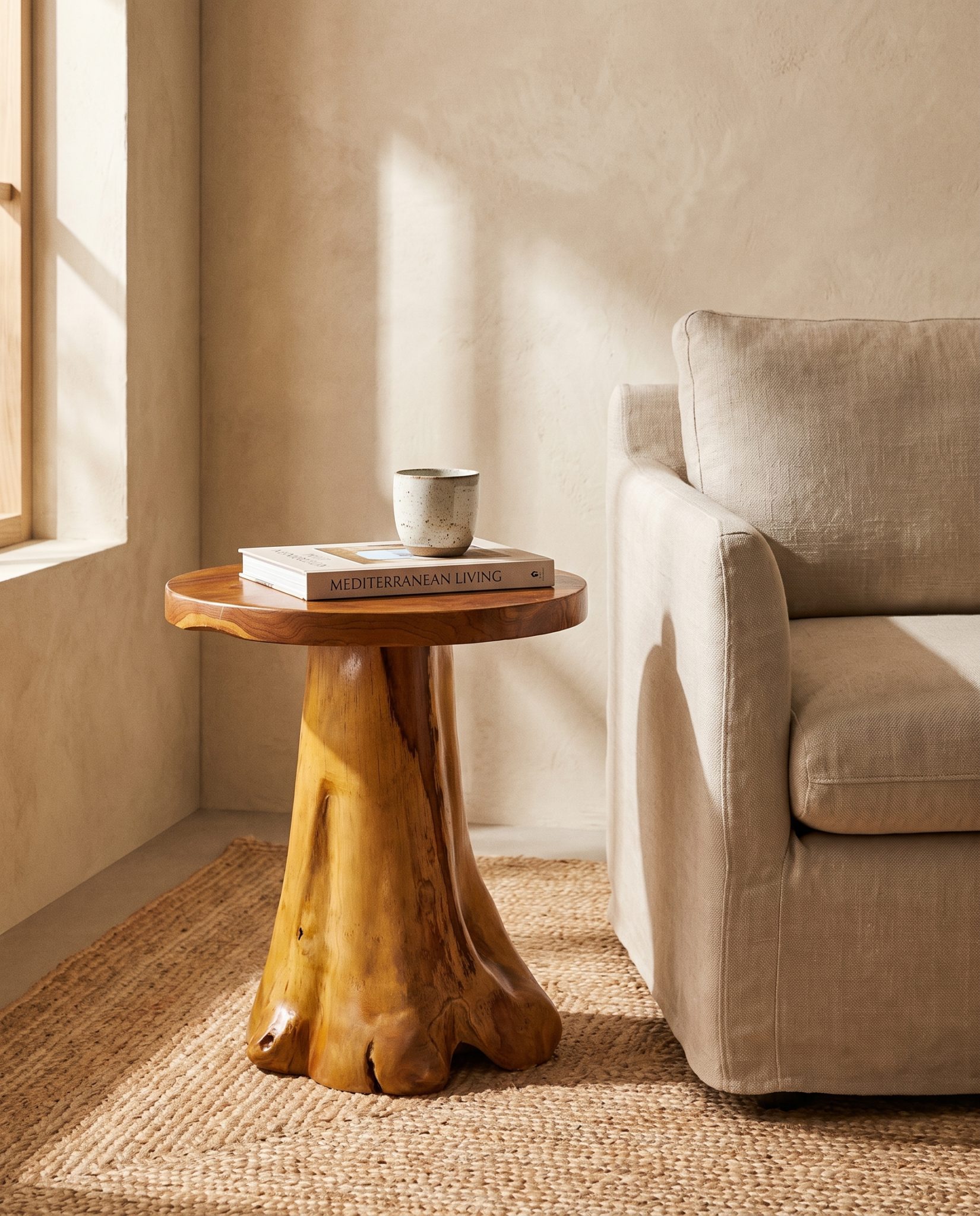 Table d'appoint Teka, teck – en situation