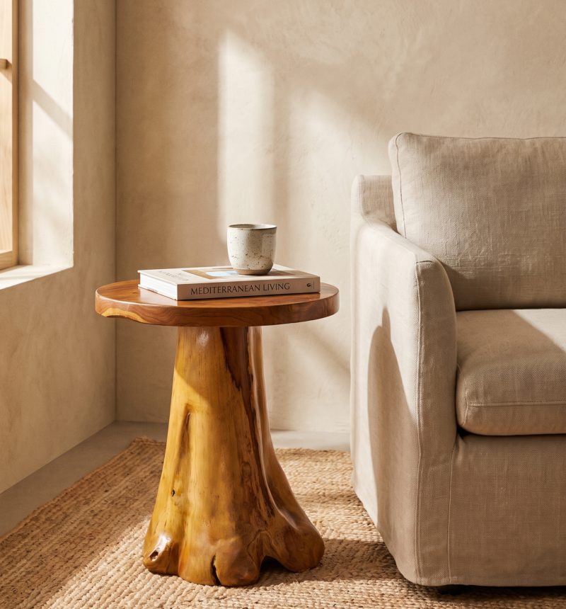 Table d'appoint Teka, teck – en situation