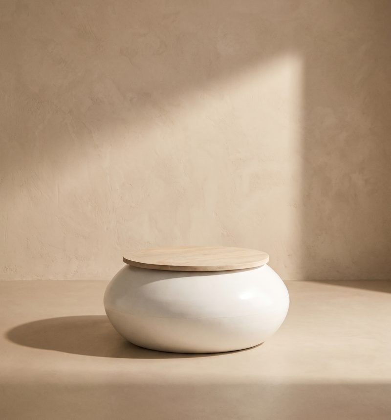 Table basse Ondine, blanche – vue produit