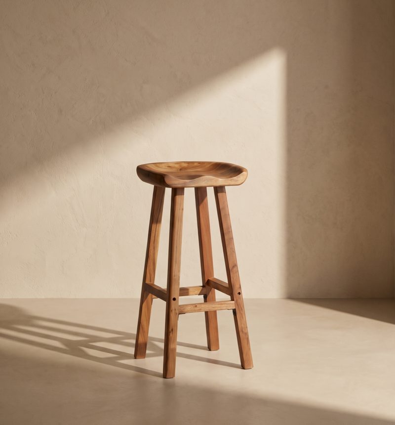 Tabouret de bar Arbo, acacia – vue produit
