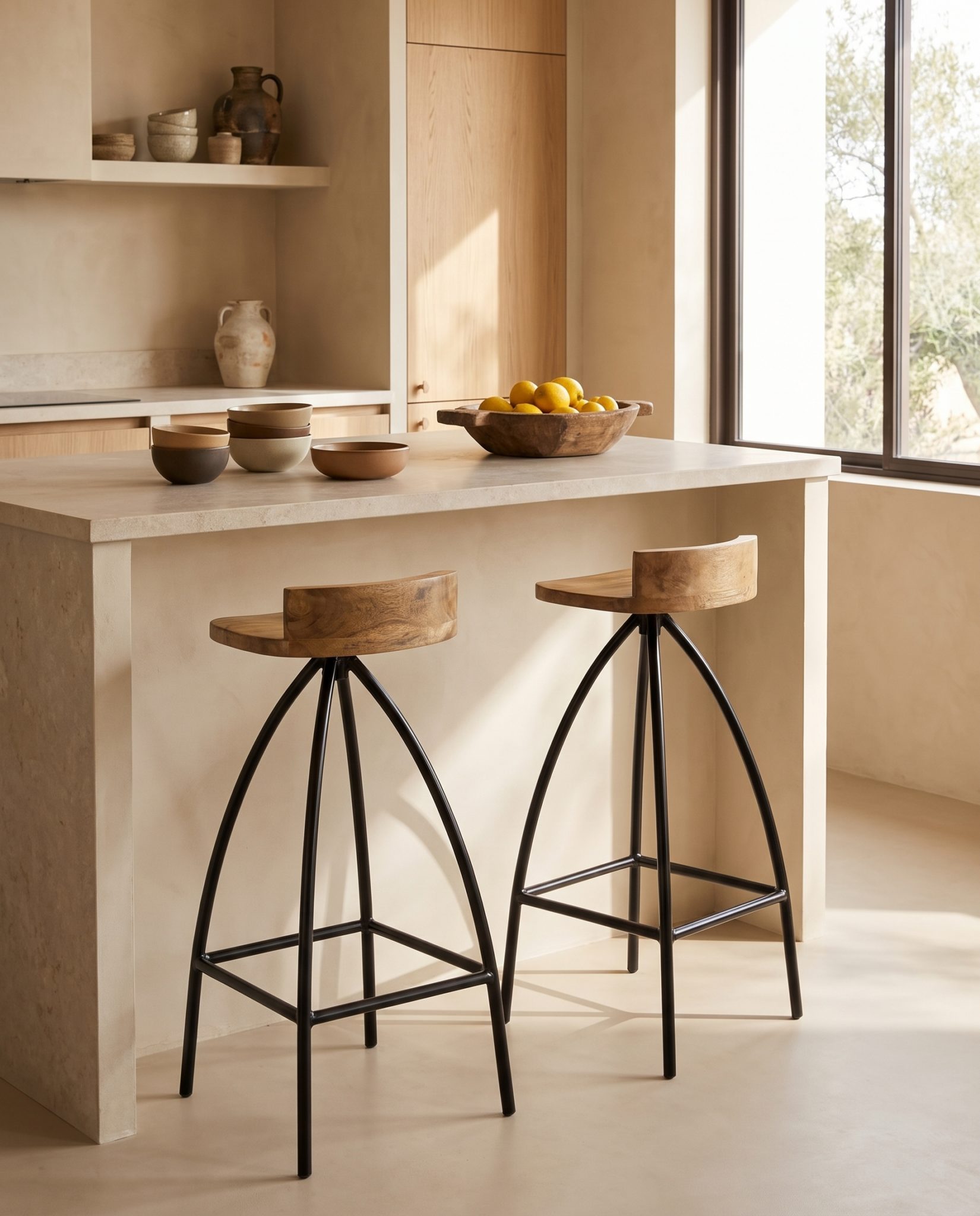 Chaise de bar Milo, manguier – en situation