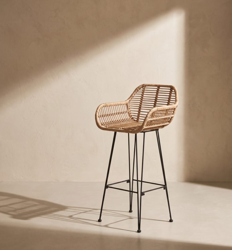 Chaise de bar Nadia, rotin – vue produit