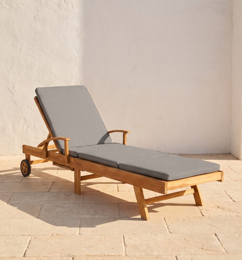 Chaise longue Riva, teck – vue produit