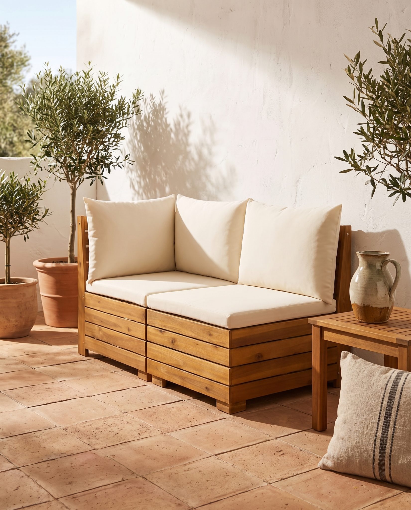Duo de jardin Sol, acacia – en situation