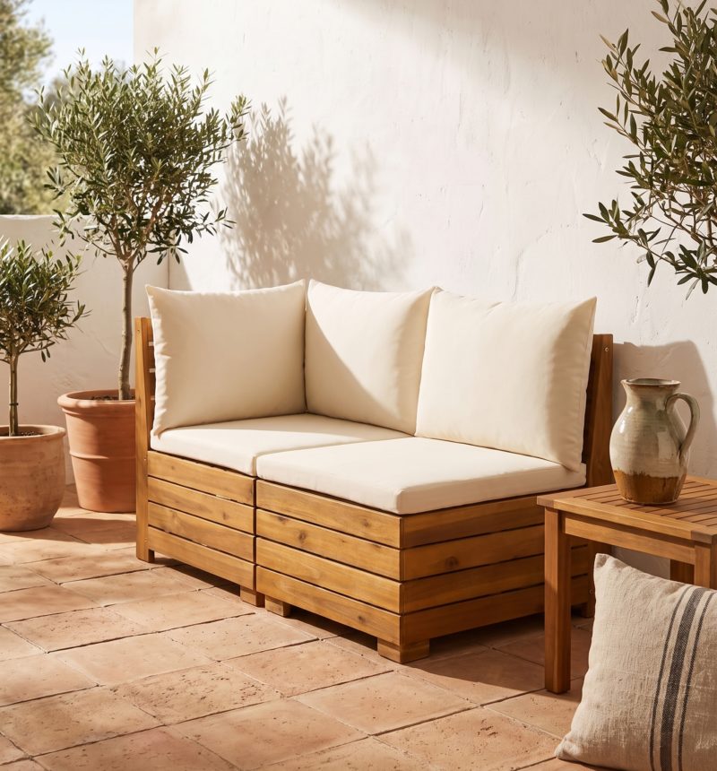 Duo de jardin Sol, acacia – en situation