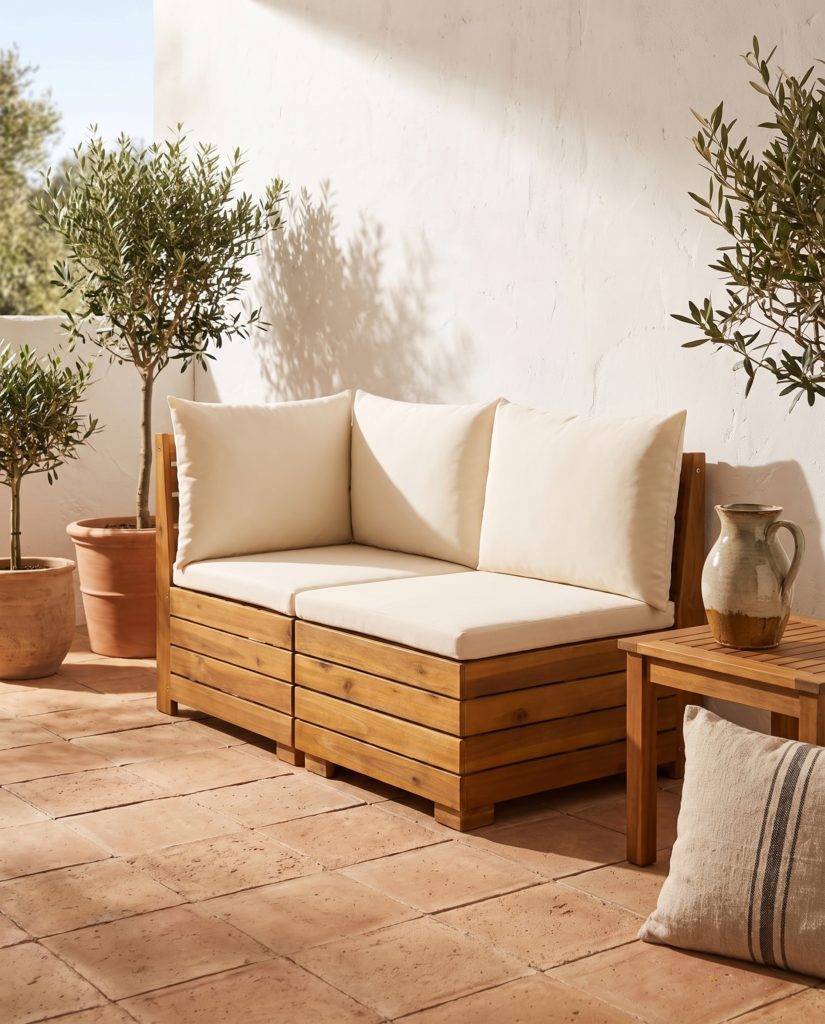 Duo de jardin Sol, acacia – en situation