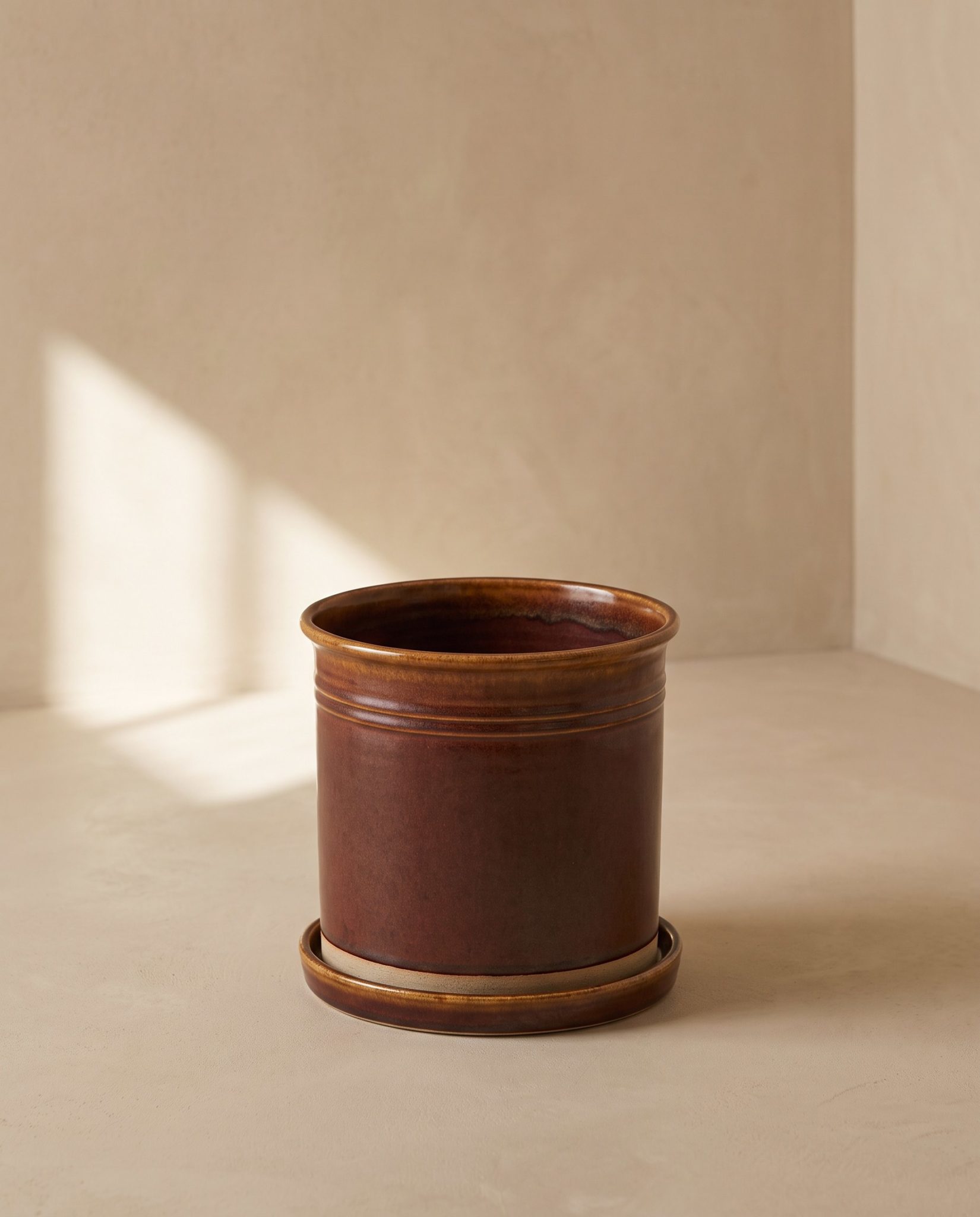 Cache-pot Racine, grès brun – vue produit