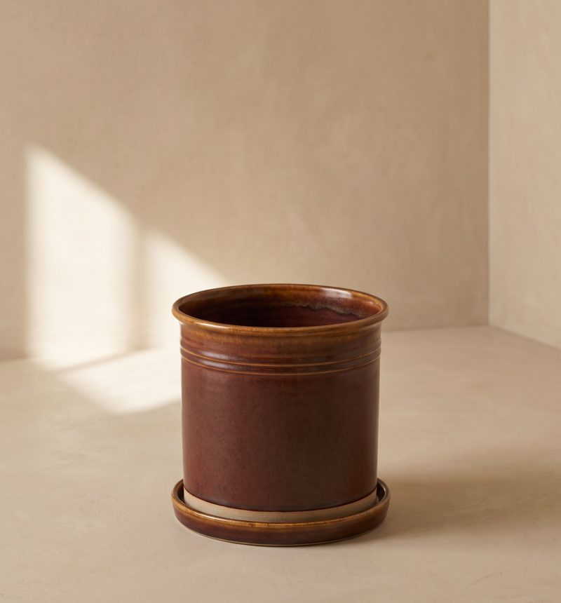 Cache-pot Racine, grès brun – vue produit