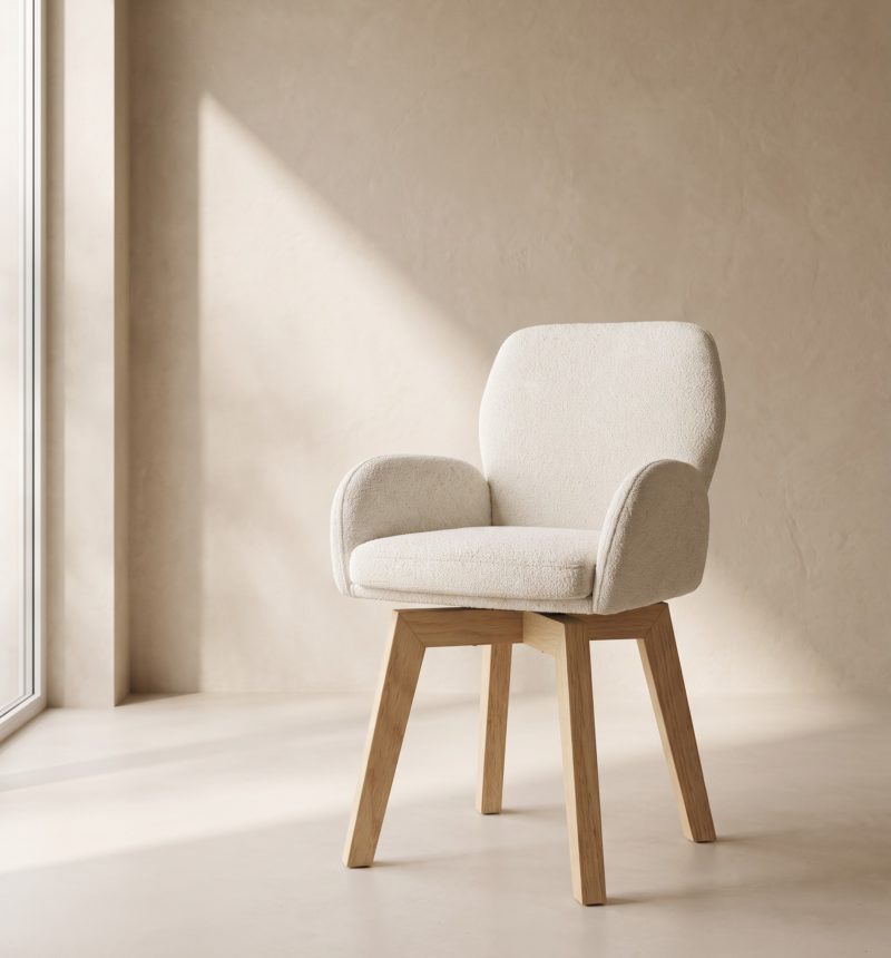 Chaise Iris, pivotante bouclé – vue produit