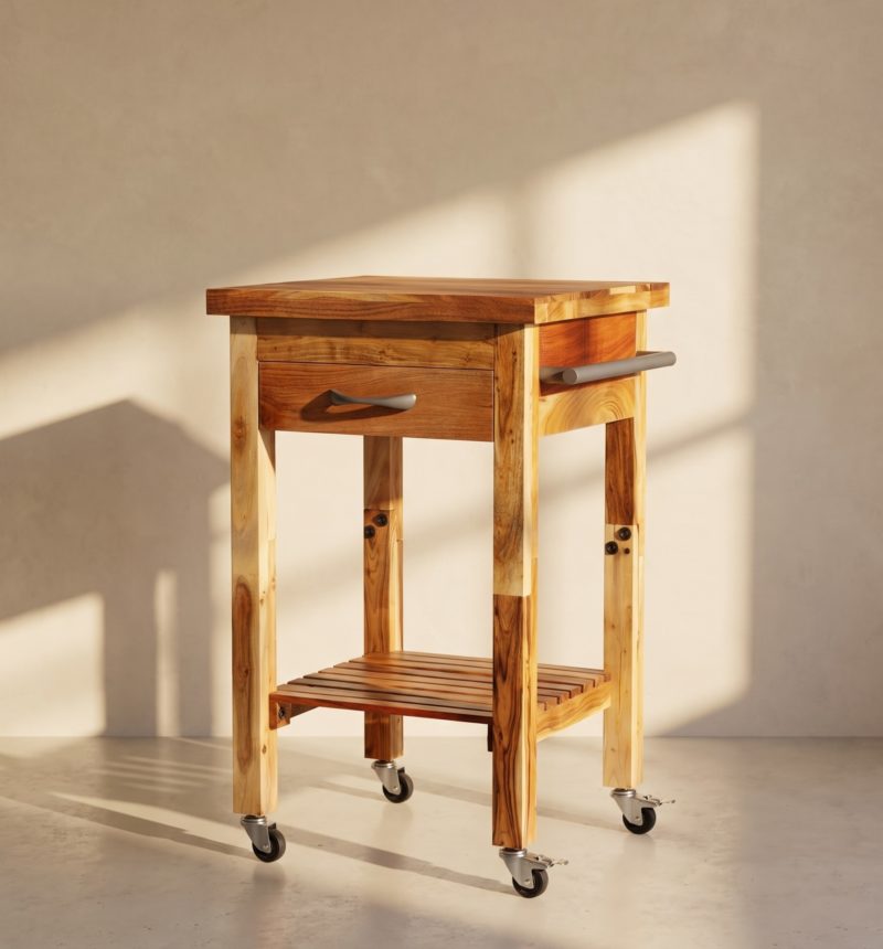 Desserte Olea, acacia – vue produit
