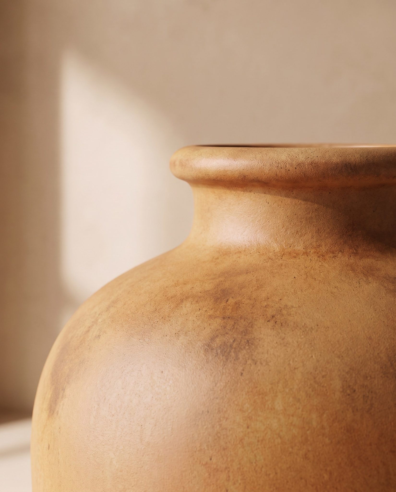 Grand vase Amphore, grès ocre – détail