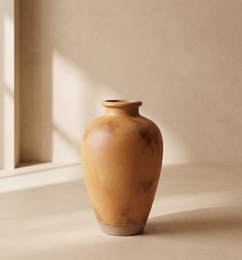 Grand vase Amphore, grès ocre – vue produit
